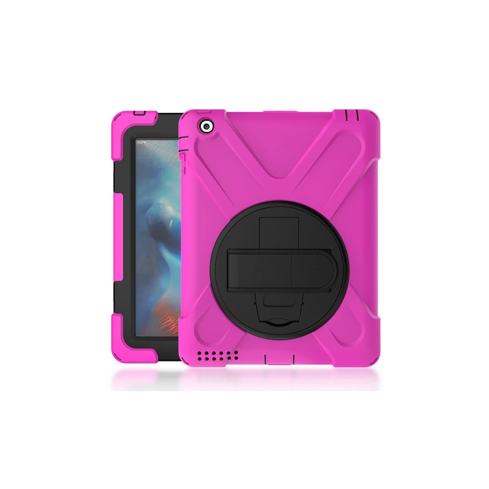 İPad 2/İPad 3/İPad 4/Shockproof 3 Katmanlı Standlı Zırh Kılıf