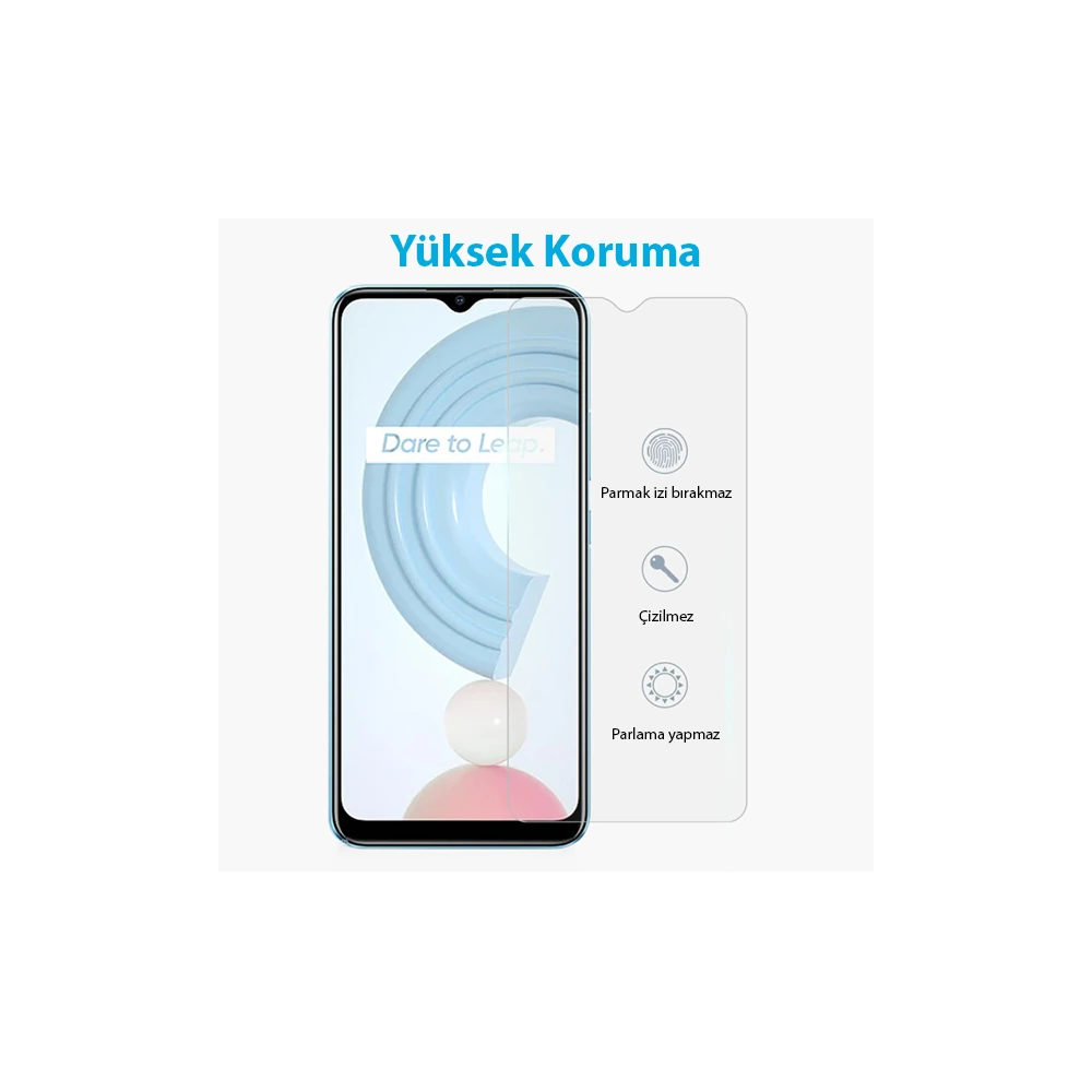 OPPO Realme C21 Tempered Cam Ekran Koruyucu