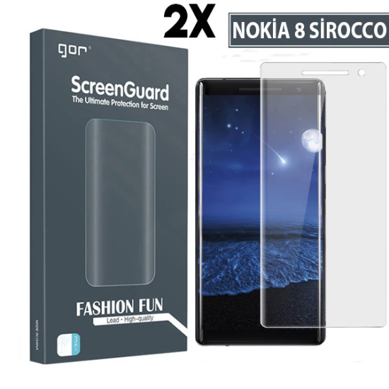 Gor Nokia 8 Sirocco 3d Kavisli Full Darbe Emici Ekran Koruyucu 2 Adet 