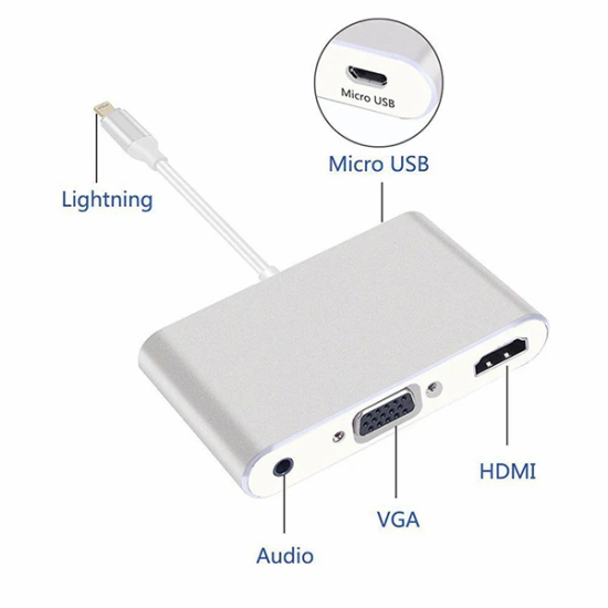 İPhone İPad P32 Hdmi Vga Av Audio Dönüştürücü Adaptör