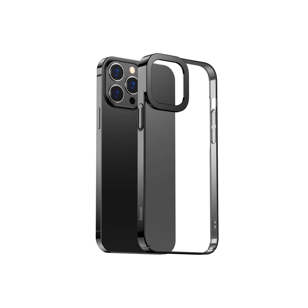 Baseus Glitter iPhone 13 Pro Max 6.7inç Kılıf Renkli Kenar Şeffaf Sili