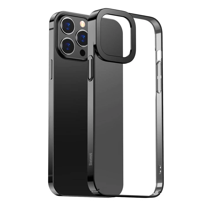 Baseus Glitter iPhone 13 Pro Max 6.7inç Kılıf Renkli Kenar Şeffaf Sili