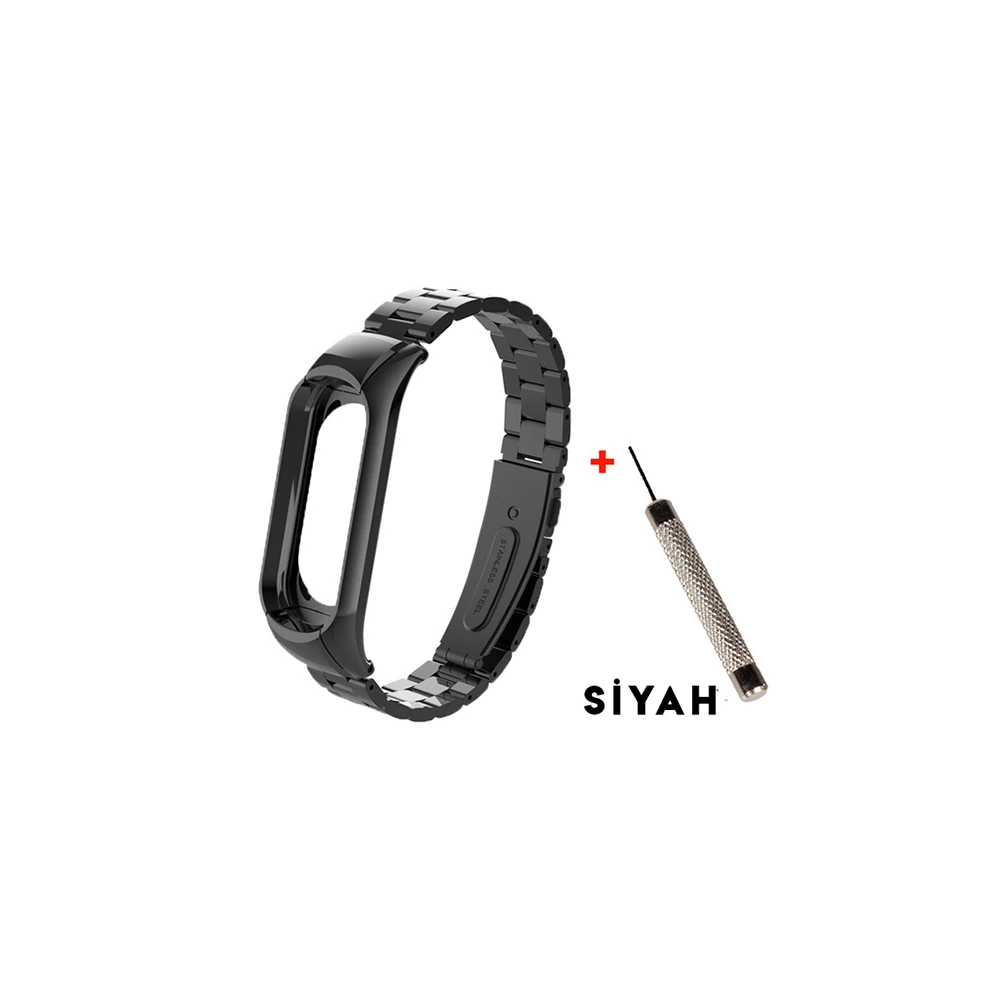 Xiaomi Mi Band 3 Aklıllı Saat 3 Bakla Çelik Kayış Kordon