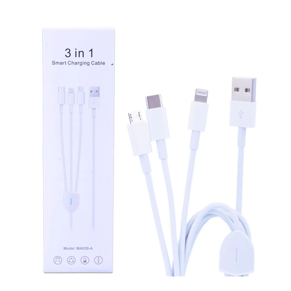 Ally Ma039-A Usb-Type-C Micro Usb & Lightning 3in1 Usb Kablo