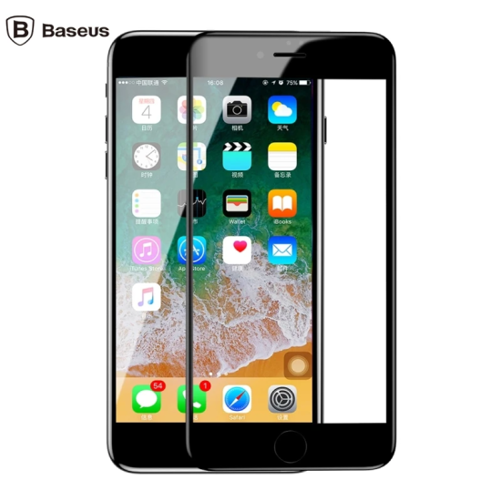 Baseus İPhone 78 Plus 4D Cam Ekran Koruyucu Kavisli Full Kaplama Kırıl