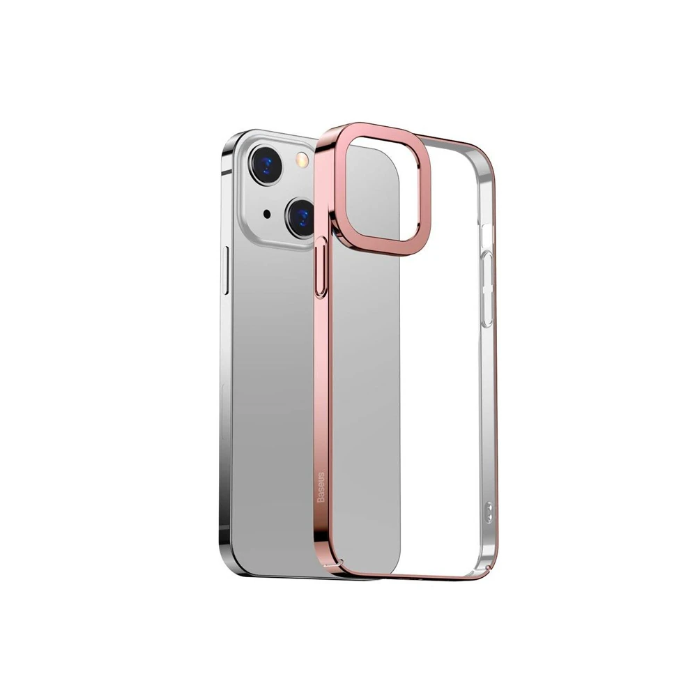 Baseus Glitter iPhone 13 6.1inç Kılıf Renkli Kenar Şeffaf Silikon