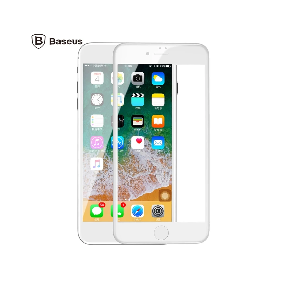 Baseus İPhone 78 Plus 4D Cam Ekran Koruyucu Kavisli Full Kaplama Kırıl