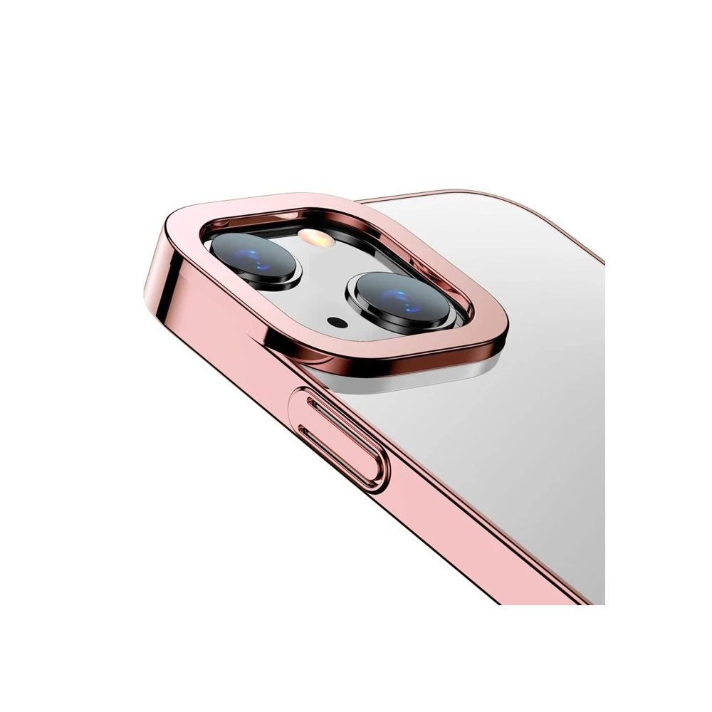 Baseus Glitter iPhone 13 6.1inç Kılıf Renkli Kenar Şeffaf Silikon