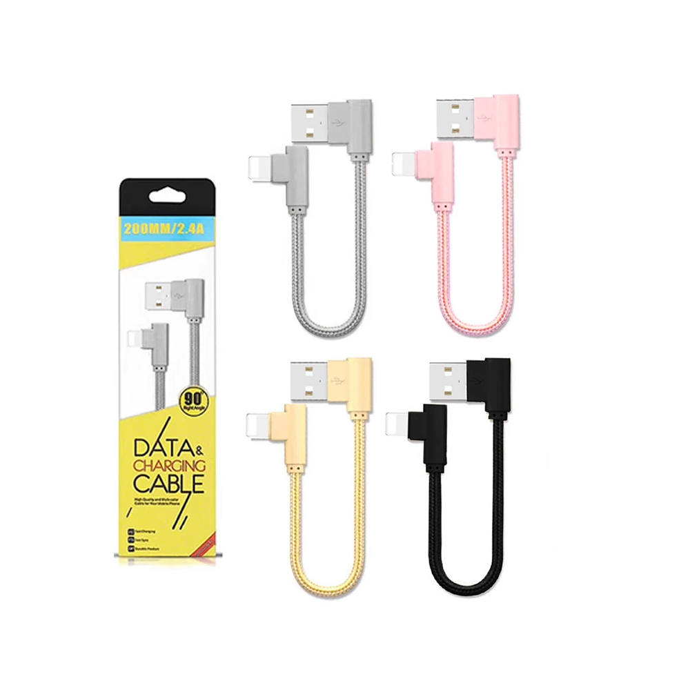 Ally İphone Lightning Eğik Başlı Halat Usb Kablo 20cm