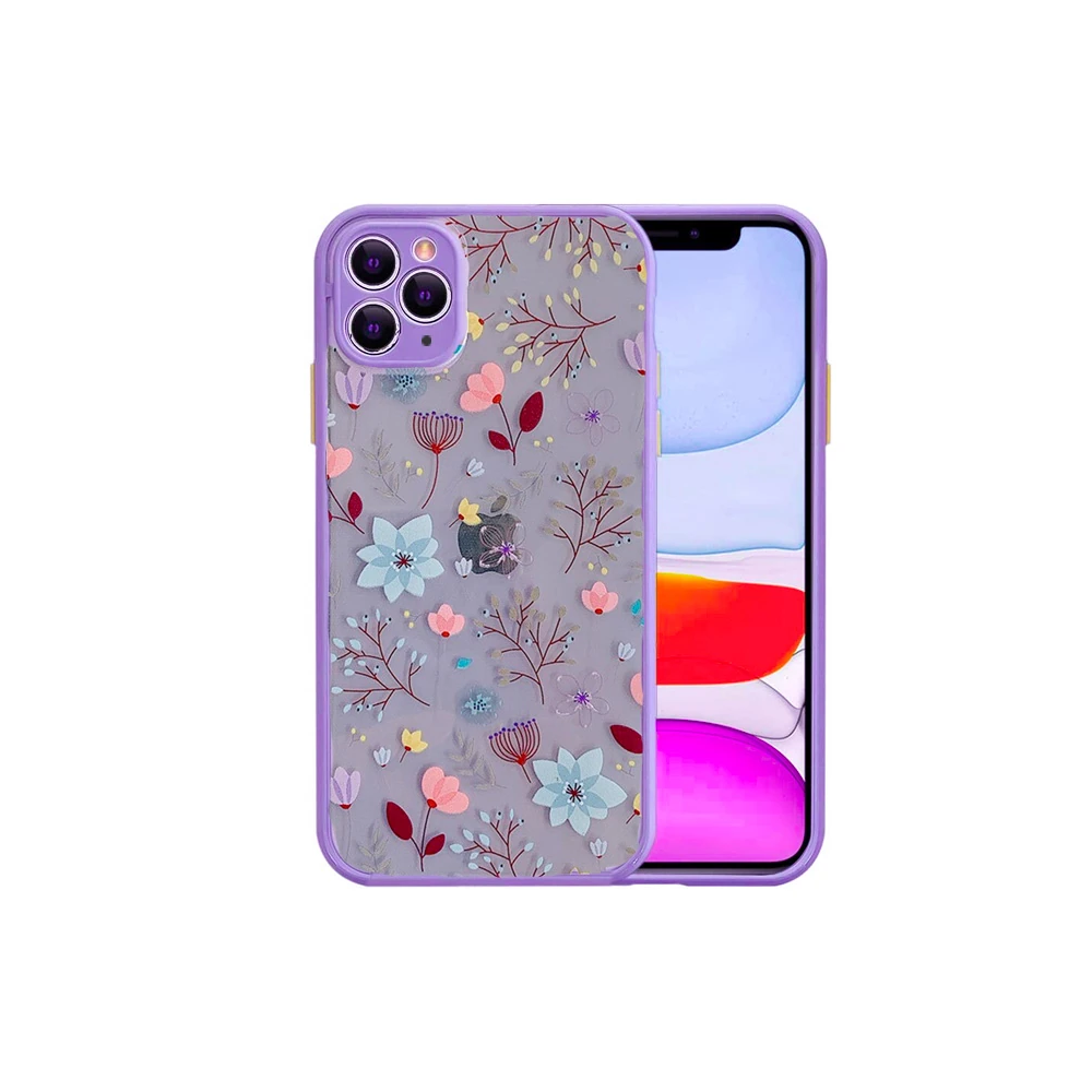 iPhone 11 Pro Max 6.5inç Kamera Korumalı Çiçek Desenli Silikon Kılıf