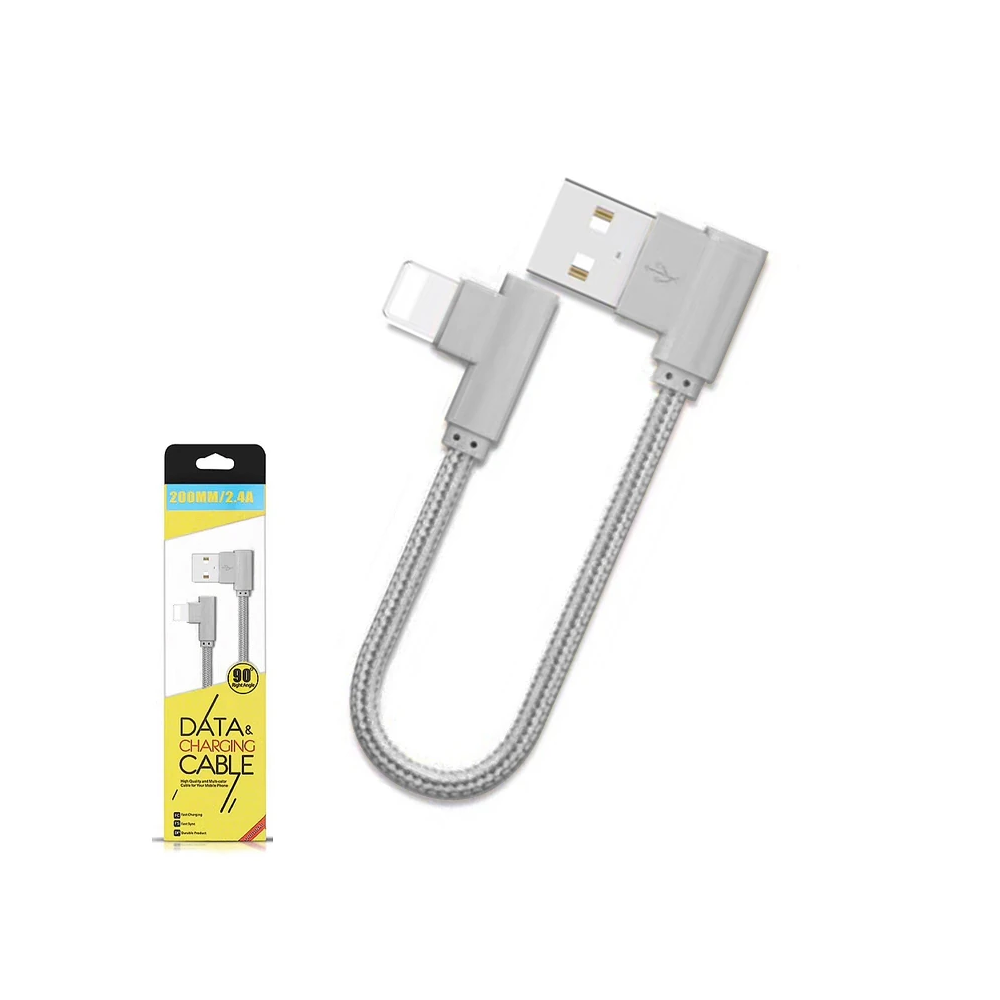 Ally İphone Lightning Eğik Başlı Halat Usb Kablo 20cm