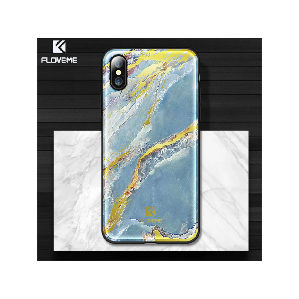 Floveme İPhone X Xs Mermer Desenli Premium Silikon Kılıf
