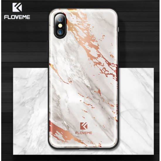 Floveme İPhone X Xs Mermer Desenli Premium Silikon Kılıf