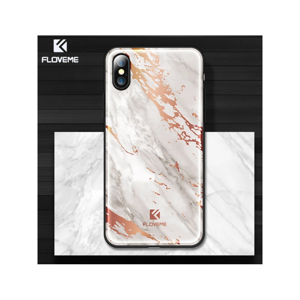 Floveme İPhone X Xs Mermer Desenli Premium Silikon Kılıf