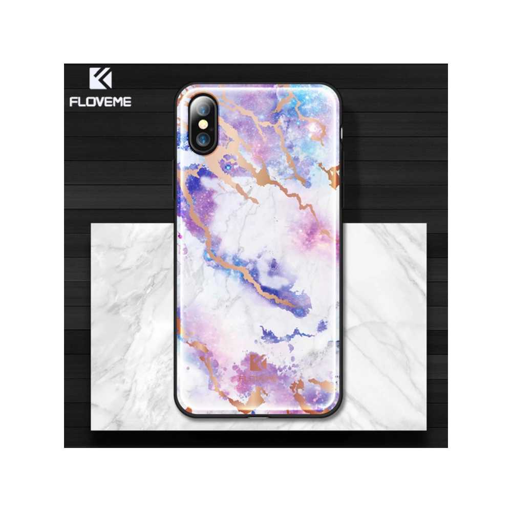 Floveme İPhone X Xs Mermer Desenli Premium Silikon Kılıf