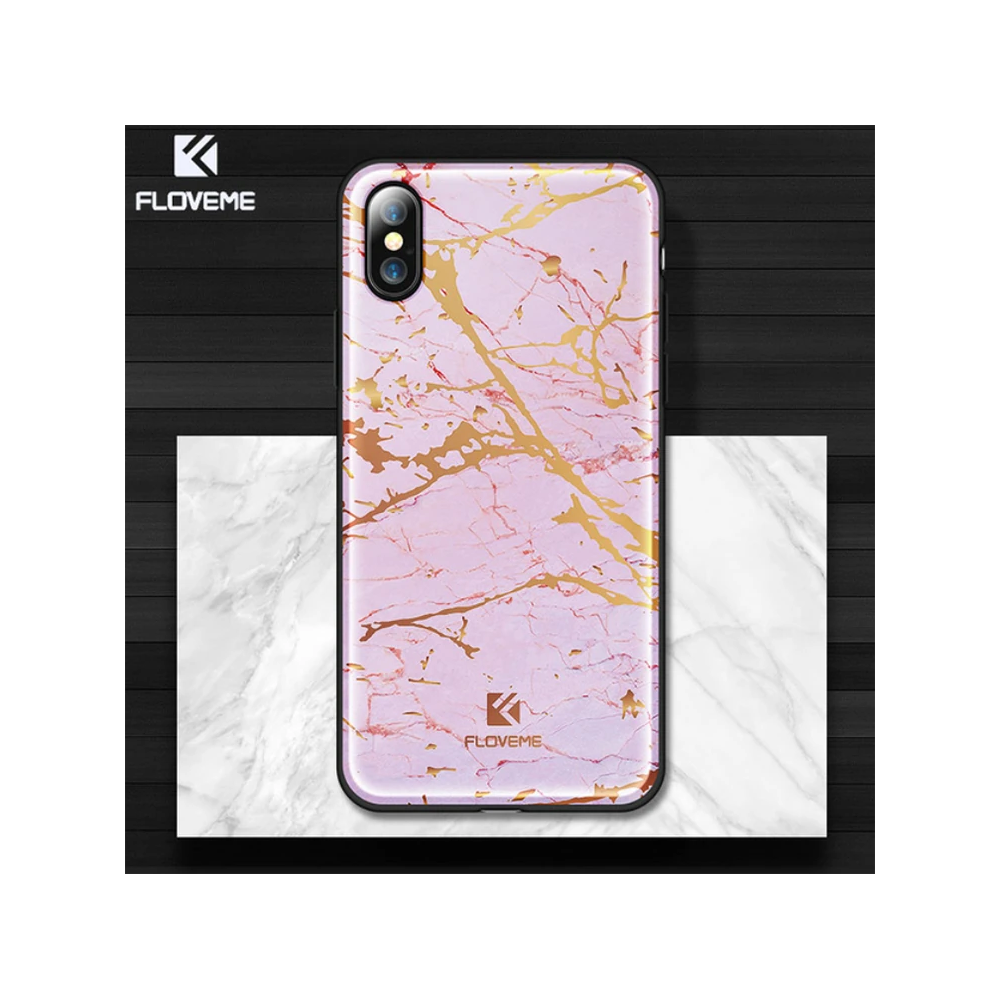 Floveme İPhone X Xs Mermer Desenli Premium Silikon Kılıf