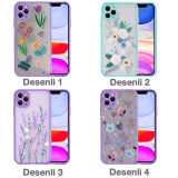 iPhone 11 Pro 5.8inç Kamera Korumalı Çiçek Desenli Silikon Kılıf