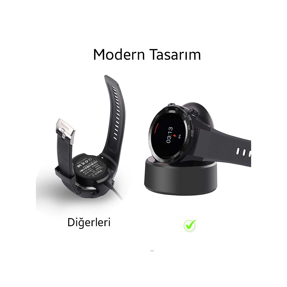 Huawei Watch 2 Gen Manyetik Şarj Cihazı Standlı
