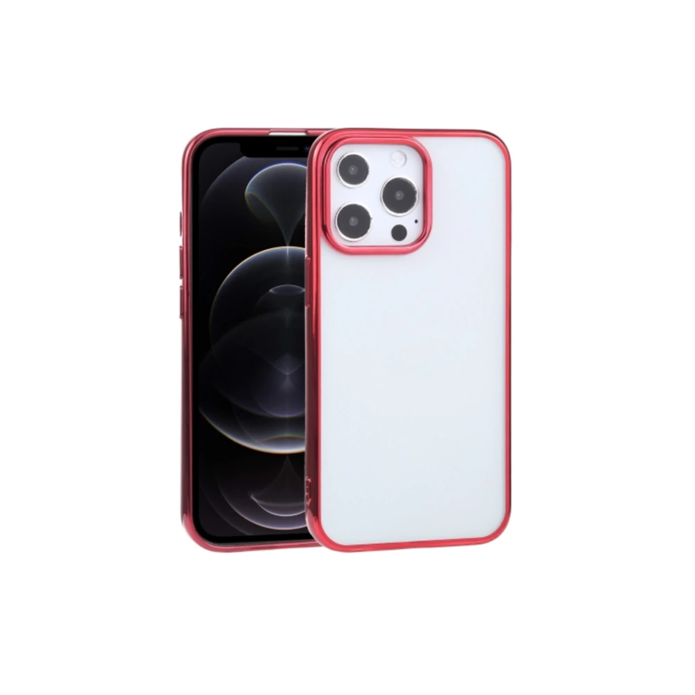 iPhone 13 Pro Max 6.7inç Lazer Kaplama Renkli Kenar Şeffaf Kılıf