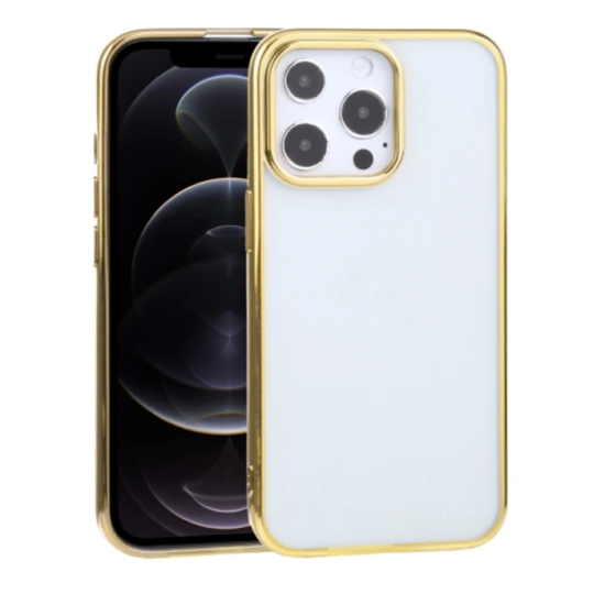 iPhone 13 Pro Max 6.7inç Lazer Kaplama Renkli Kenar Şeffaf Kılıf