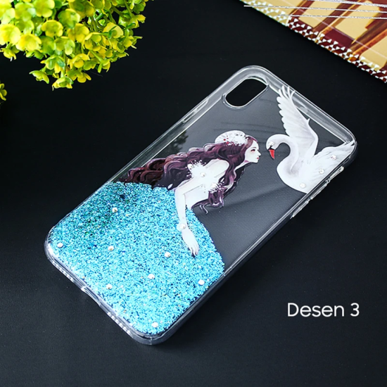 İphone X Xs 3d Diamond Elbise Şeffaf Silikon Kılıf