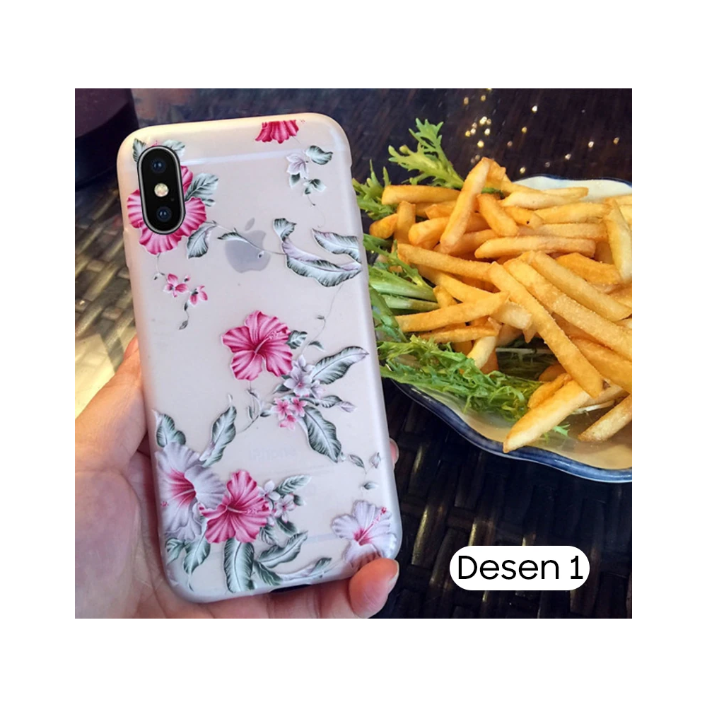 İphone X Xs 3d Gül Desenli Premium Silikon Kılıf
