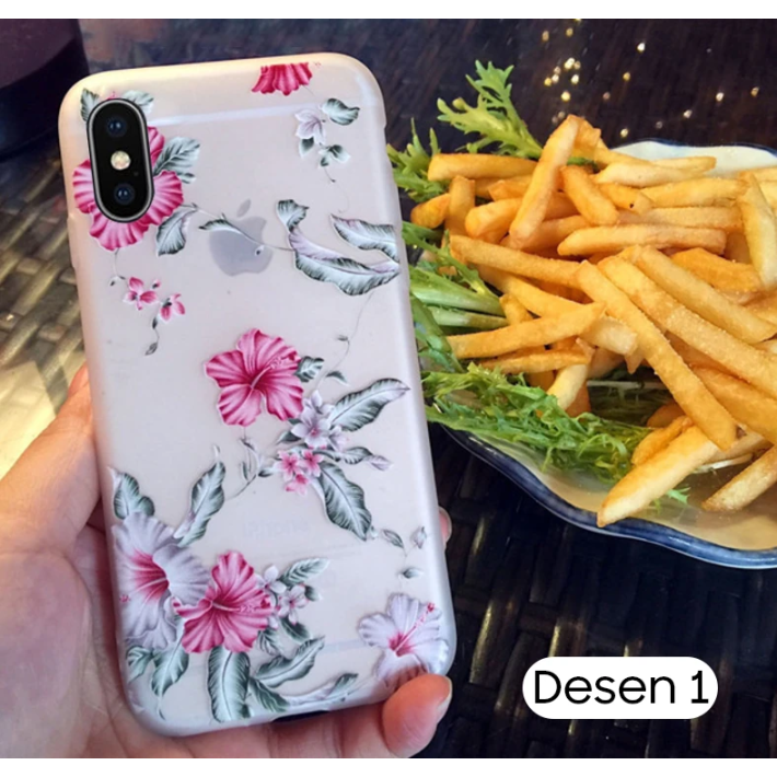 İphone X Xs 3d Gül Desenli Premium Silikon Kılıf
