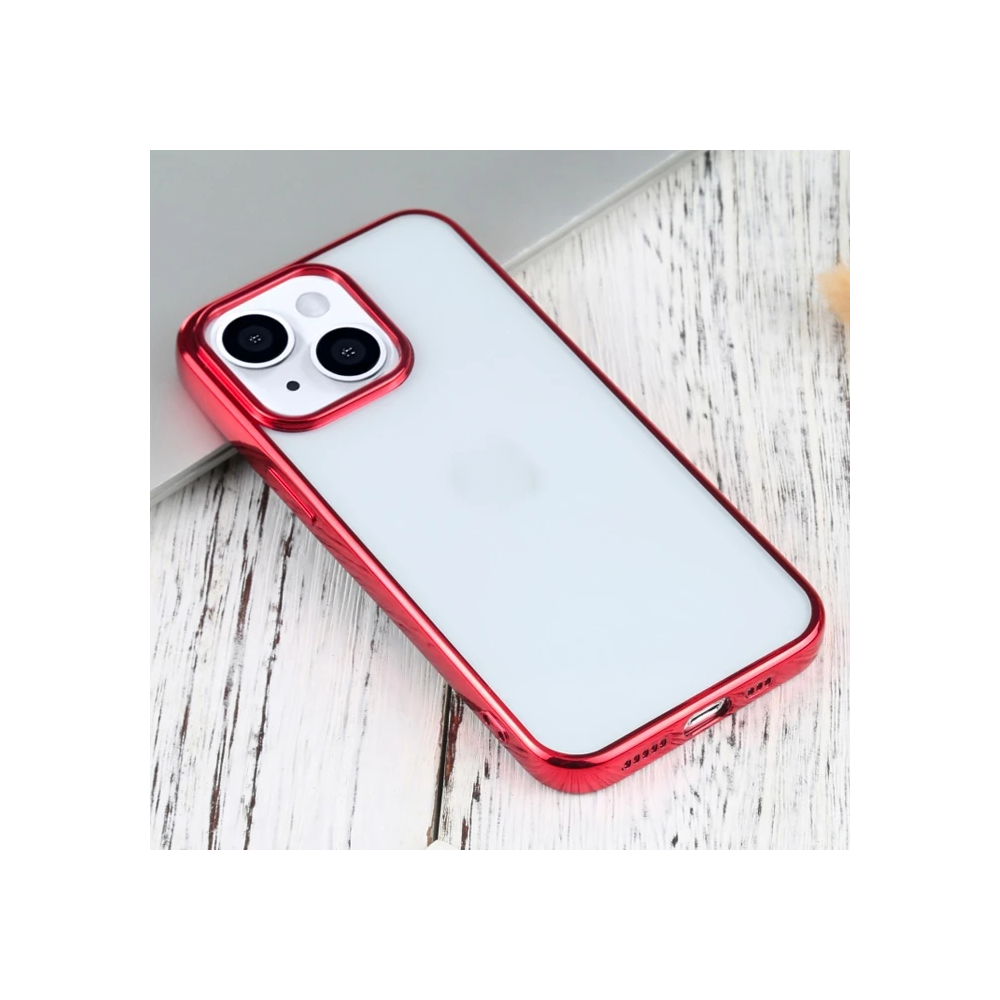 iPhone 13 Mini 5.4inç Lazer Kaplama Renkli Kenar Şeffaf Kılıf
