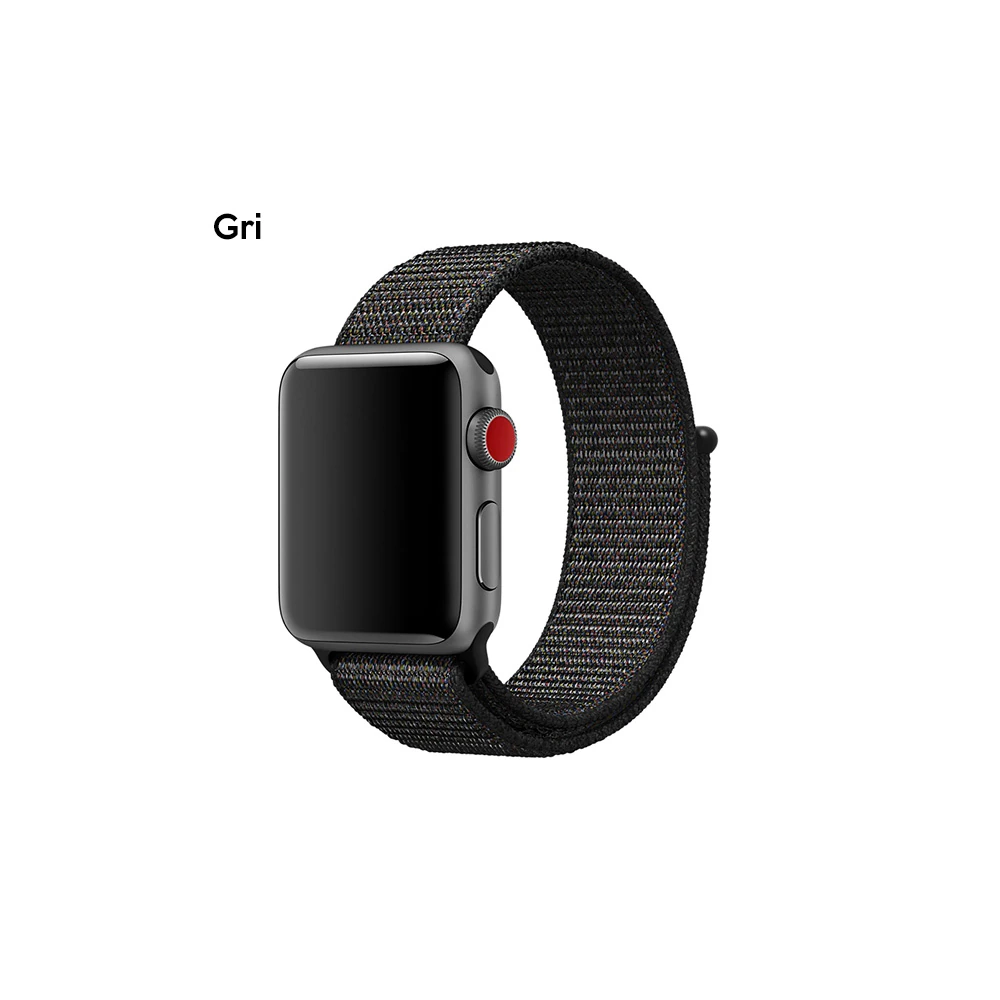 Apple Watch 7-8 41mm 6-5-4 40mm Nylon Loop Spor Kayış Kordon 3-2-1 38m