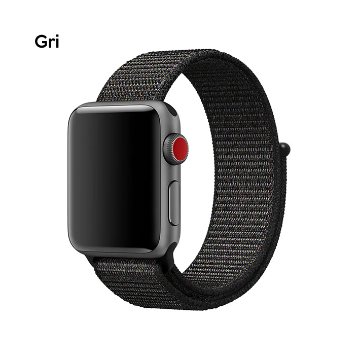 Apple Watch 7-8 41mm 6-5-4 40mm Nylon Loop Spor Kayış Kordon 3-2-1 38m