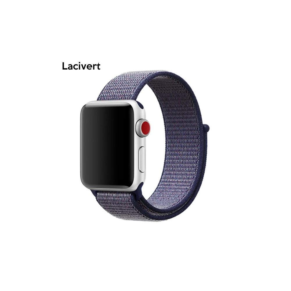 Ally Apple Watch 7-8 41mm 6-5-4 40mm Nylon Loop Spor Kayış Kordon 3-2-