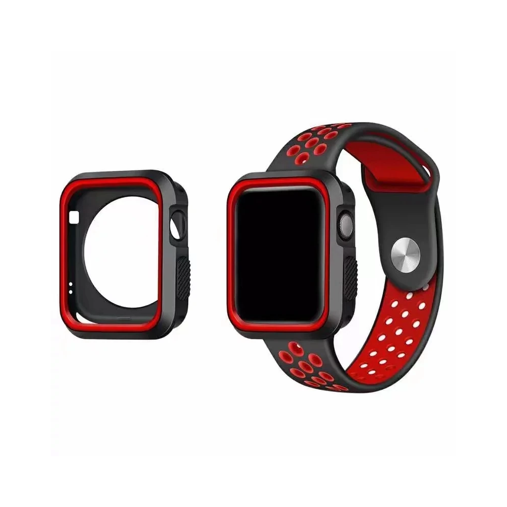 Ally Apple Watch 7-8 41mm 6-5-4 40mm Nike Style Çift Renk Silikon Kılı