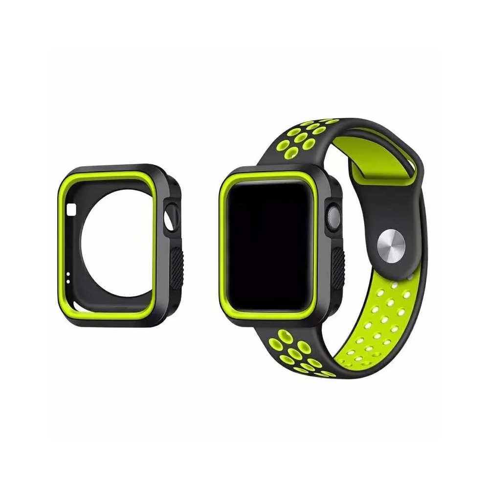 Ally Apple Watch 7-8 41mm 6-5-4 40mm Nike Style Çift Renk Silikon Kılı