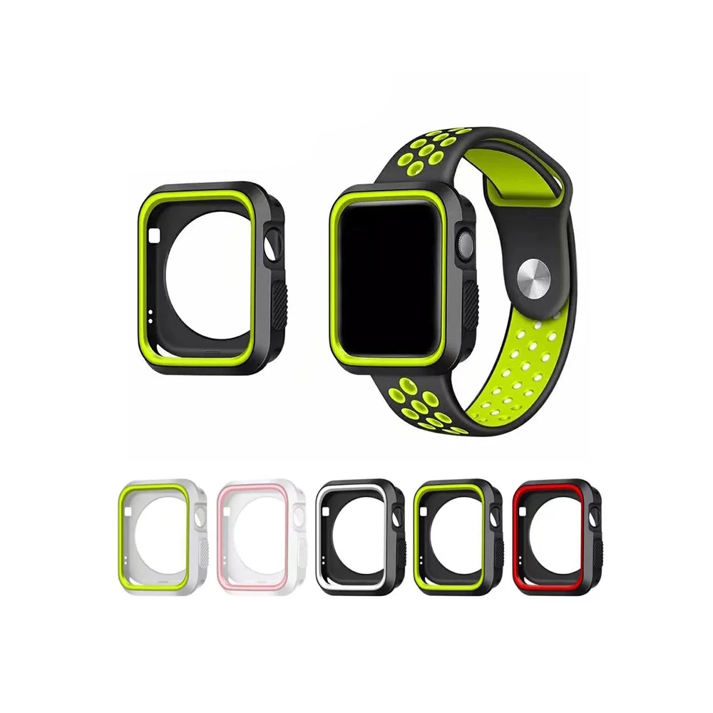 Ally Apple Watch 7-8 41mm 6-5-4 40mm Nike Style Çift Renk Silikon Kılı