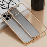 iPhone 12 Pro Max 6.7inç Renkli Kenar Şeffaf Kılıf Kamera Korumalı Kıl