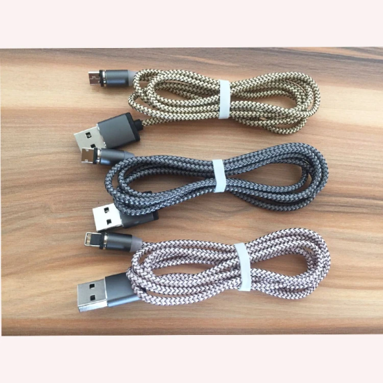 İphone Type-C Android 3 Yuvarlak Başlık Manyetik Şarj Usb Kablosu