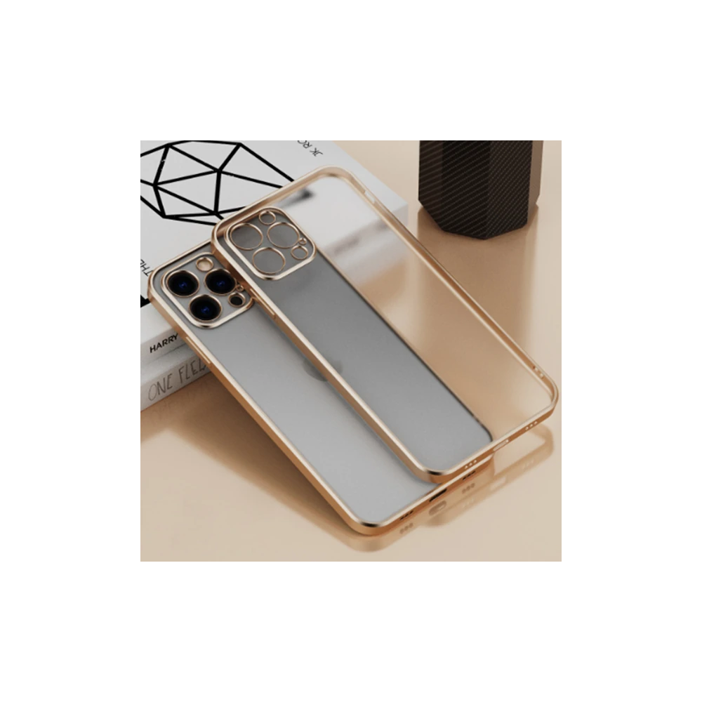 iPhone 12 Pro Max 6.7inç Renkli Kenar Şeffaf Kılıf Kamera Korumalı Kıl
