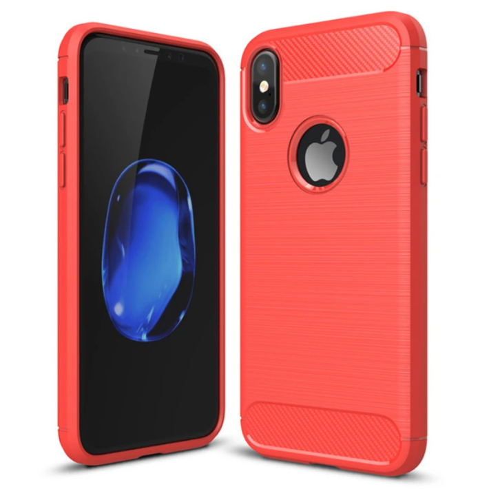 İphone XXS Dark Ultra Koruma Karbon Fiber Silikon Kılıf