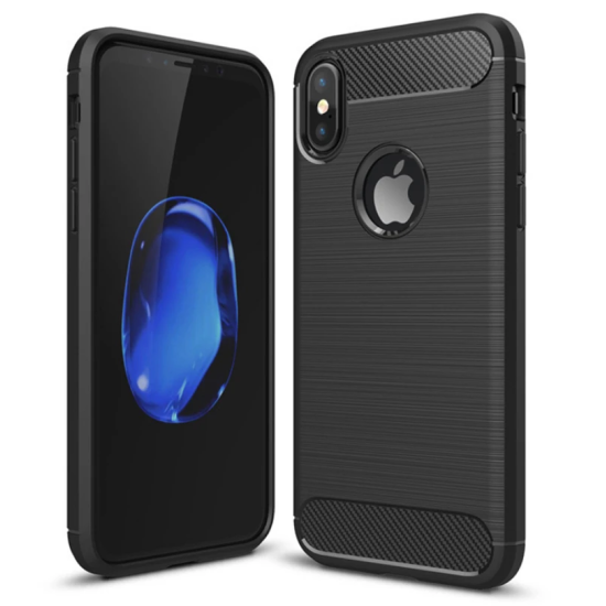 İphone XXS Dark Ultra Koruma Karbon Fiber Silikon Kılıf