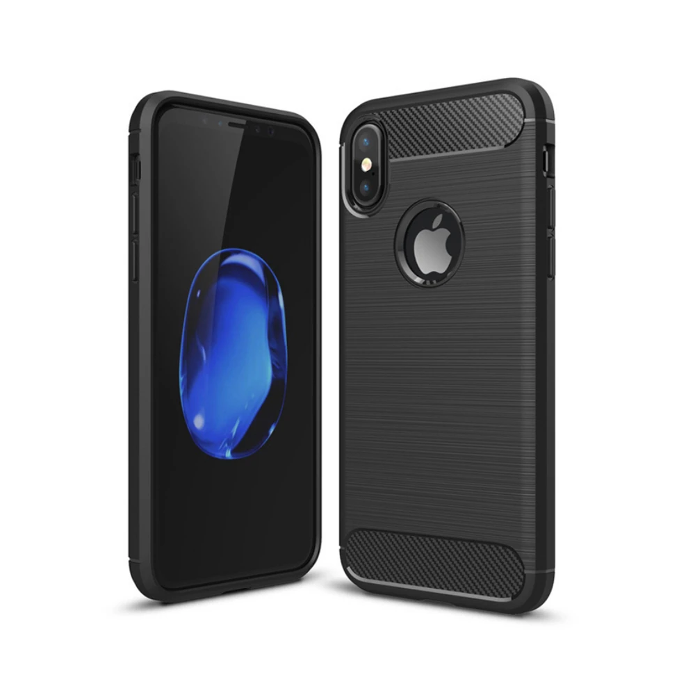 İphone XXS Dark Ultra Koruma Karbon Fiber Silikon Kılıf