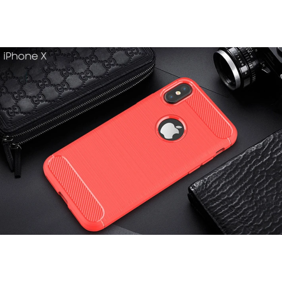 İphone XXS Dark Ultra Koruma Karbon Fiber Silikon Kılıf