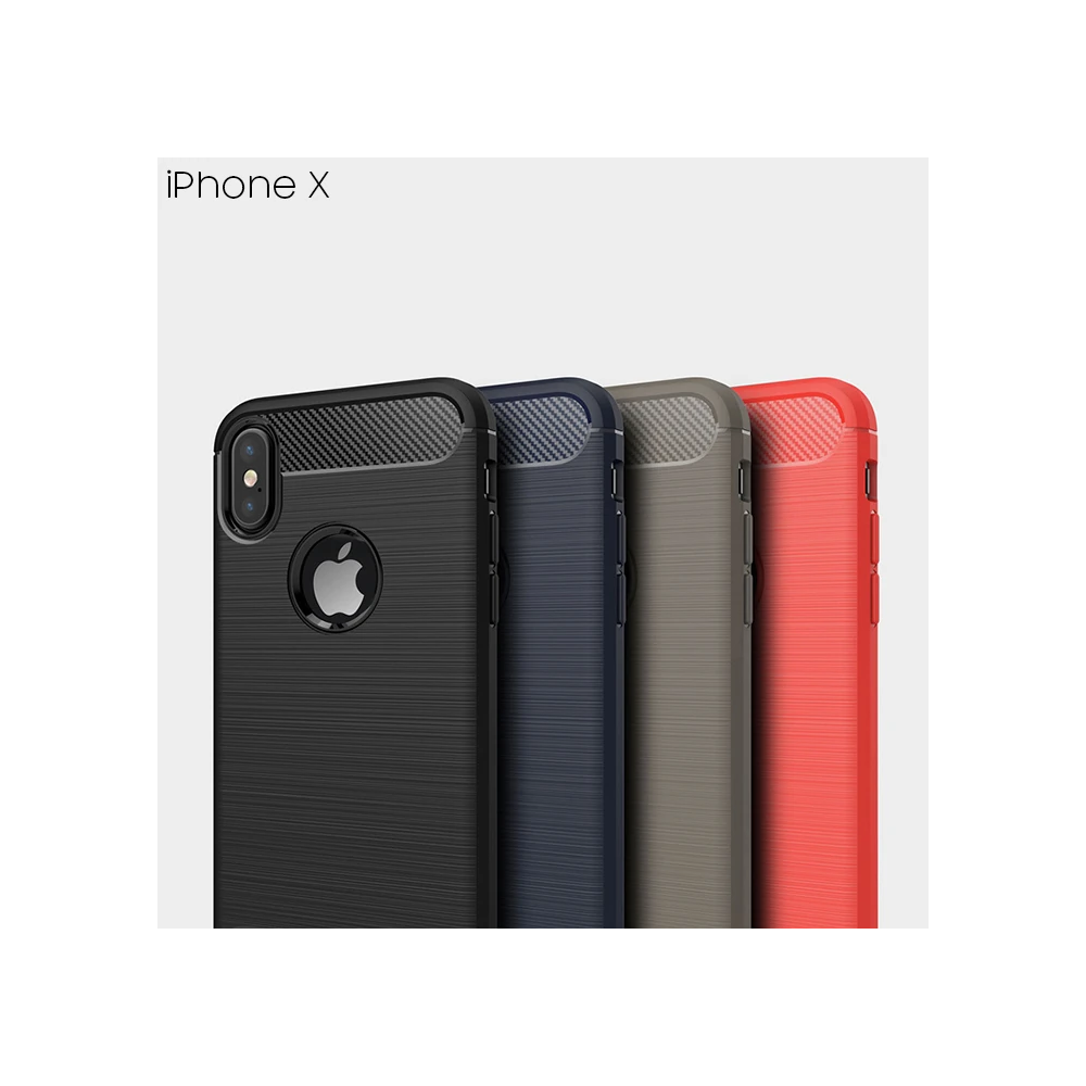 İphone XXS Dark Ultra Koruma Karbon Fiber Silikon Kılıf