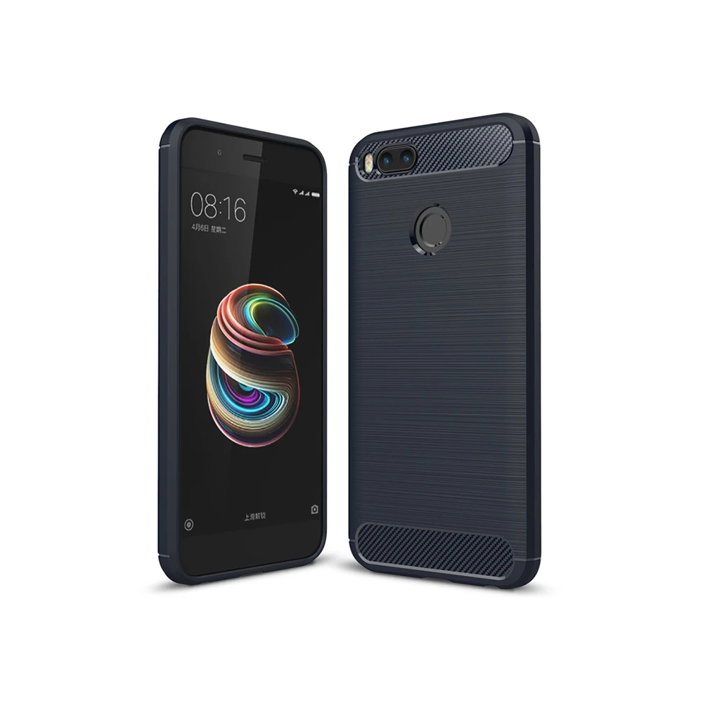 Xiaomi Mi 5x Dark Ultra Koruma Karbon Fiber Doku Silikon Kılıf