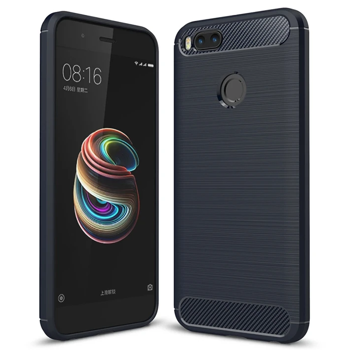Xiaomi Mi 5x Dark Ultra Koruma Karbon Fiber Doku Silikon Kılıf