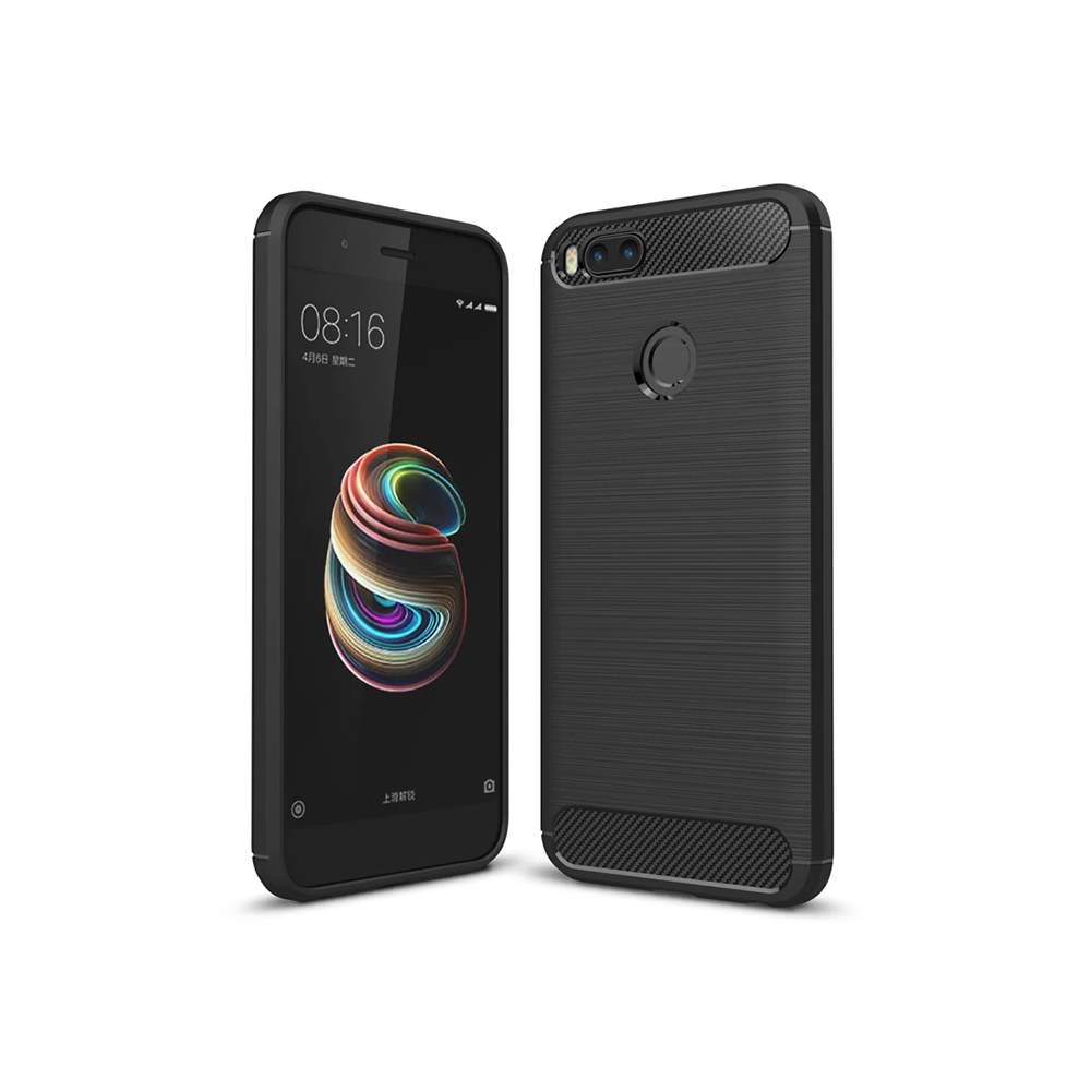 Xiaomi Mi 5x Dark Ultra Koruma Karbon Fiber Doku Silikon Kılıf