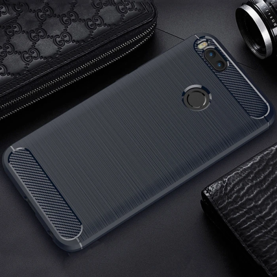 Xiaomi Mi 5x Dark Ultra Koruma Karbon Fiber Doku Silikon Kılıf