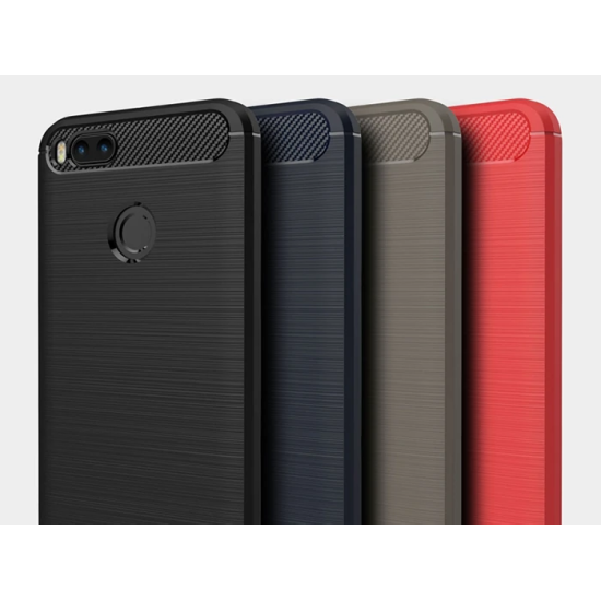 Xiaomi Mi 5x Dark Ultra Koruma Karbon Fiber Doku Silikon Kılıf
