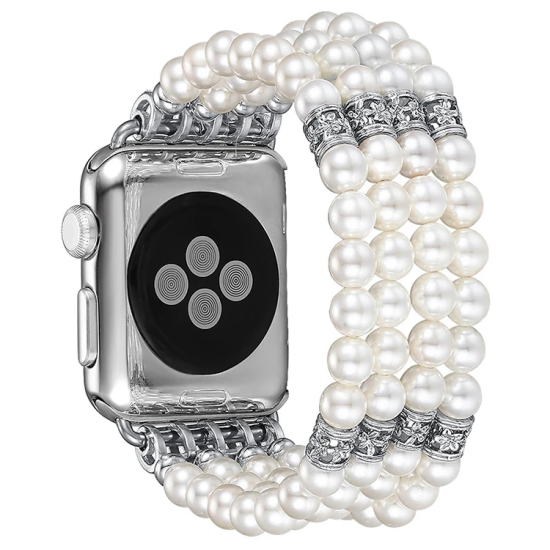 Ally Apple Watch 7-8 45mm 6-5-4 44mm Full Boncuk Taşlı Kordon Kayış 3-