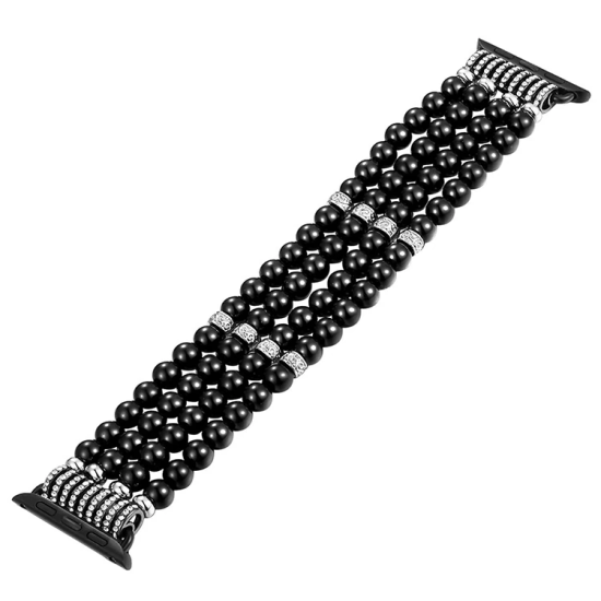 Ally Apple Watch 7-8 45mm 6-5-4 44mm Full Boncuk Taşlı Kordon Kayış 3-