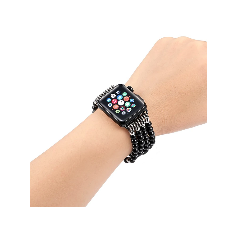 Ally Apple Watch 7-8 45mm 6-5-4 44mm Full Boncuk Taşlı Kordon Kayış 3-